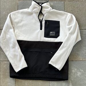 Scotch & Soda White and Black Zip Up Sweater